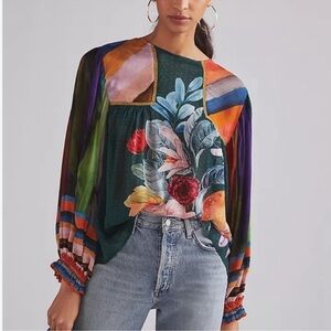 NWT Anthropologie Blank London Miranda peasant blouse